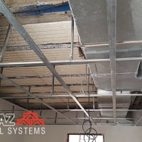 زیرسازی سقف کناف با پروفیل های گالوانیزه UH36 و F47 و L25 و قطعات اتصالی گالوانیزه